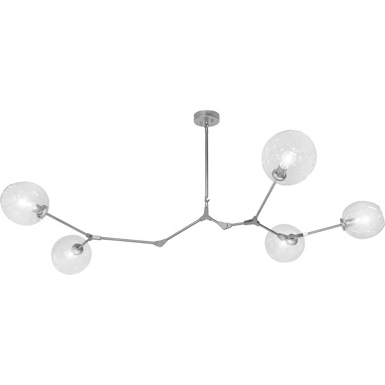 Image 1 Avenue Fairfax 66"W Matte Chrome Chandelier
