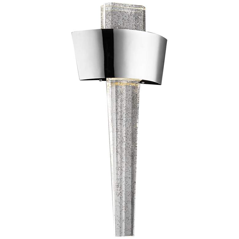 Image 1 Avenue Glacier Ave. 23 1/2 inchH Curved Nickel LED Sconce