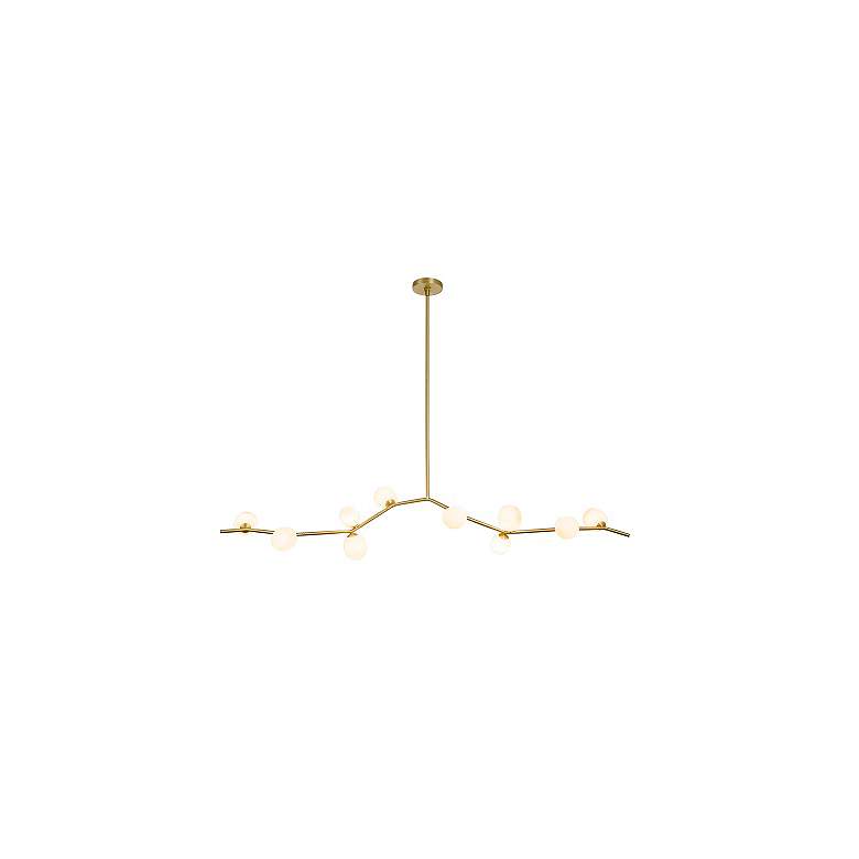Image 3 Avenue Hampton 78" Wide Brushed Brass 10-Light Chandelier more views