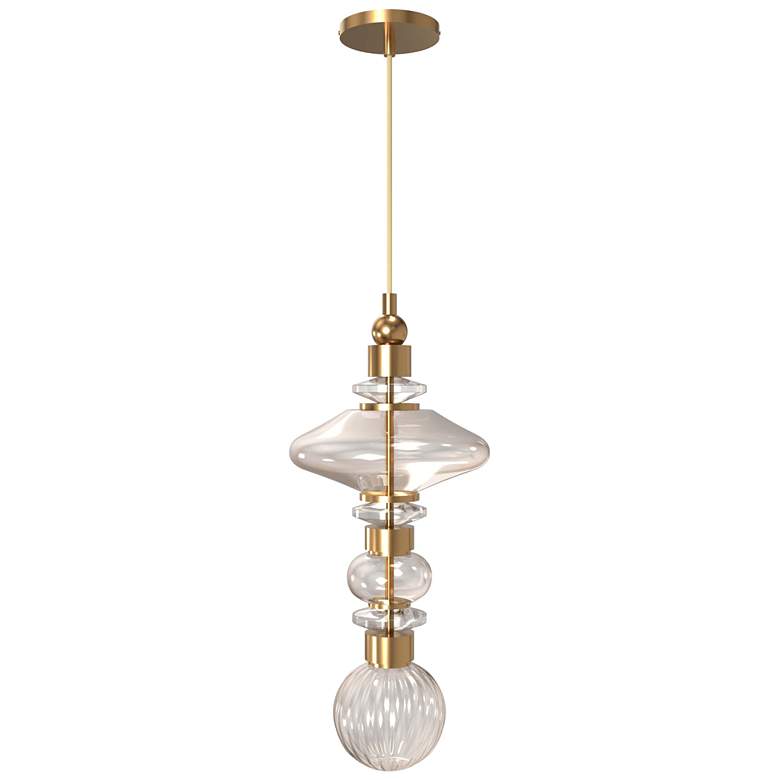 Image 1 Avenue Lighting Avra Collection Integrated LED Pendant 9" Aged Brass