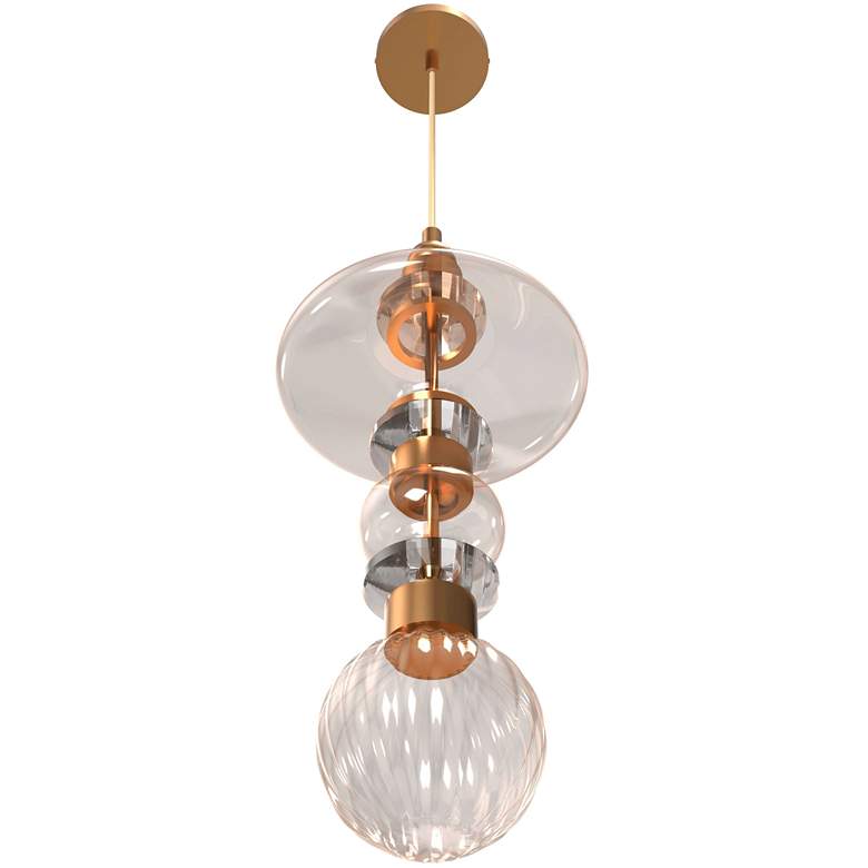 Image 3 Avenue Lighting Avra Collection Integrated LED Pendant 9" Aged Brass more views