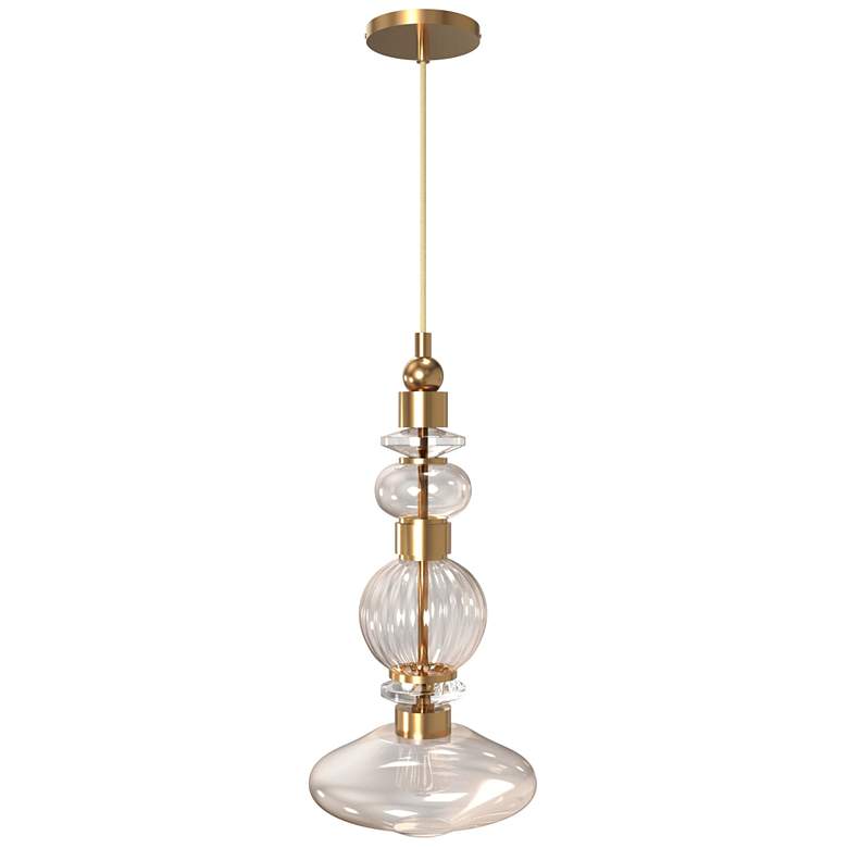 Image 1 Avenue Lighting Avra Collection Integrated LED Pendant 9" Aged Brass