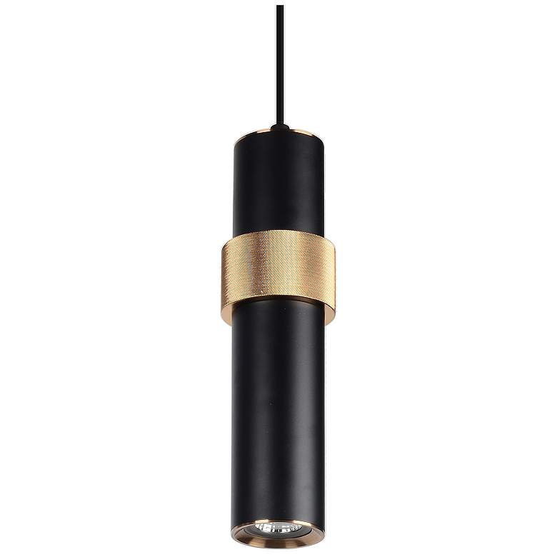 Image 1 Avenue Lighting Cicada 3" Wide Black With Brass Modern Mini Pendant