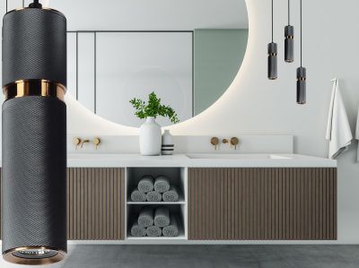 Image 2 Avenue Lighting Cicada Pendant 10" Knurled Dark Grey with Brass more views