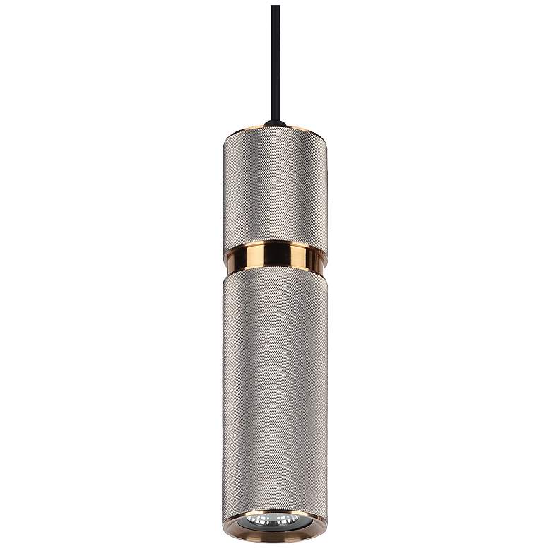 Image 1 Avenue Lighting Cicada Pendant Knurled Light Grey With Brass Accents