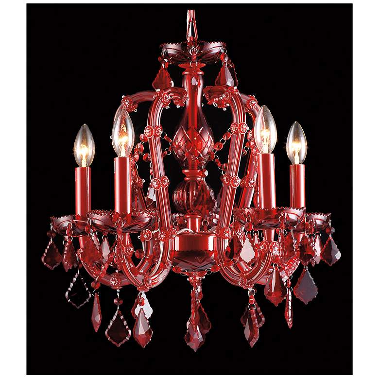 Image 1 Avenue Lighting Crimson Blvd. Collection Hanging Chandelier Red Crystal