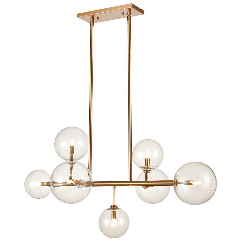 Image 1 Avenue Lighting Delilah 40" Wide Brass Clear Globe Glass Chandelier