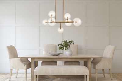 Image 2 Avenue Lighting Delilah 40" Wide Brass Clear Globe Glass Chandelier more views