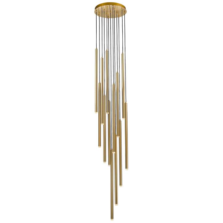 Image 1 Avenue Lighting Filmore 17" Wide LED Antique Brass Modern Chandelier