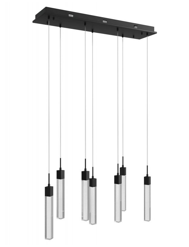 Image 2 Avenue Lighting Glacier Collection Snow 7 Light Pendant  130" Black more views
