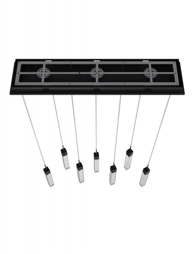 Image 3 Avenue Lighting Glacier Collection Snow 7 Light Pendant  130" Black more views