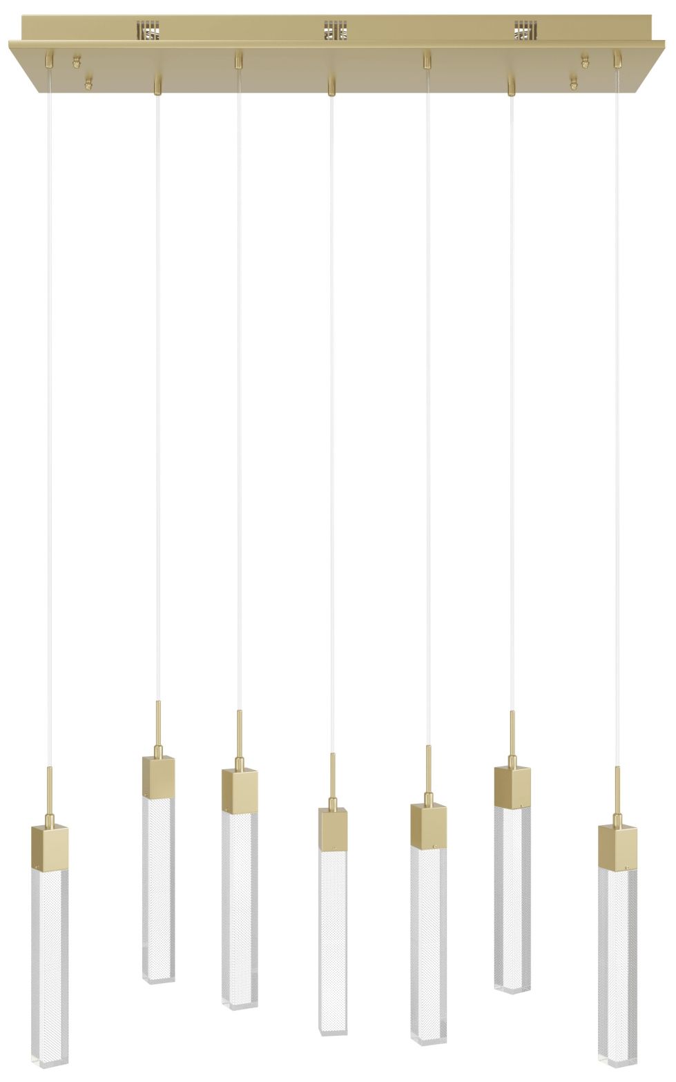 Avenue Lighting Glacier Collection Snow 7 Light Pendant  130" Brushed Brass