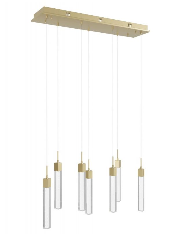 Image 2 Avenue Lighting Glacier Collection Snow 7 Light Pendant  130" Brushed Brass more views