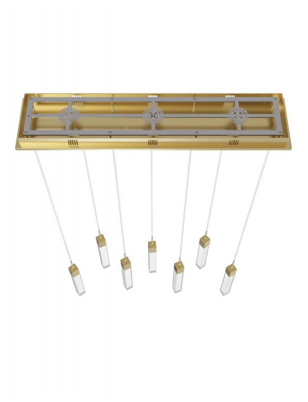Image 3 Avenue Lighting Glacier Collection Snow 7 Light Pendant  130" Brushed Brass more views