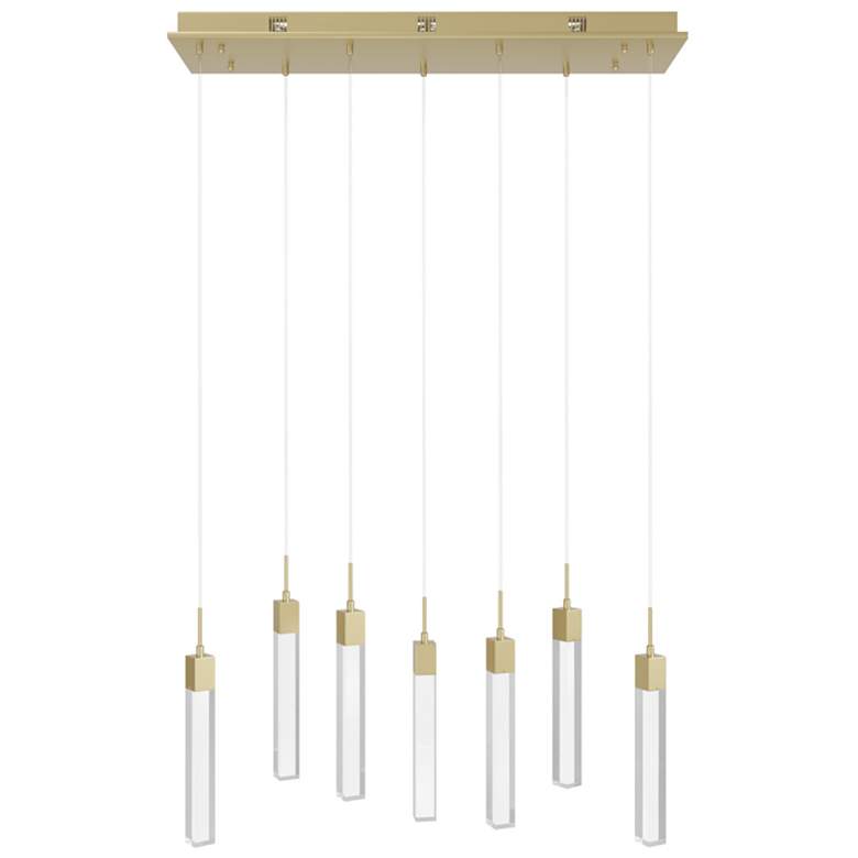 Image 1 Avenue Lighting Glacier Collection Snow 7 Light Pendant 130" Brushed