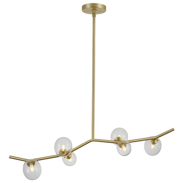 Image 1 Avenue Lighting Hampton Collection 6 Light Chandelier Brushed Brass