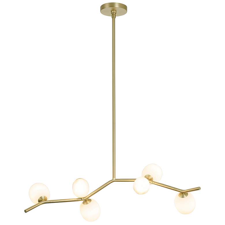 Image 1 Avenue Lighting Hampton Collection 6 Light Chandelier Brushed Brass