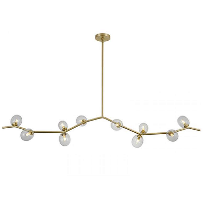 Image 1 Avenue Lighting Hampton Collection Chandelier Brushed Brass w/ Clear Glass
