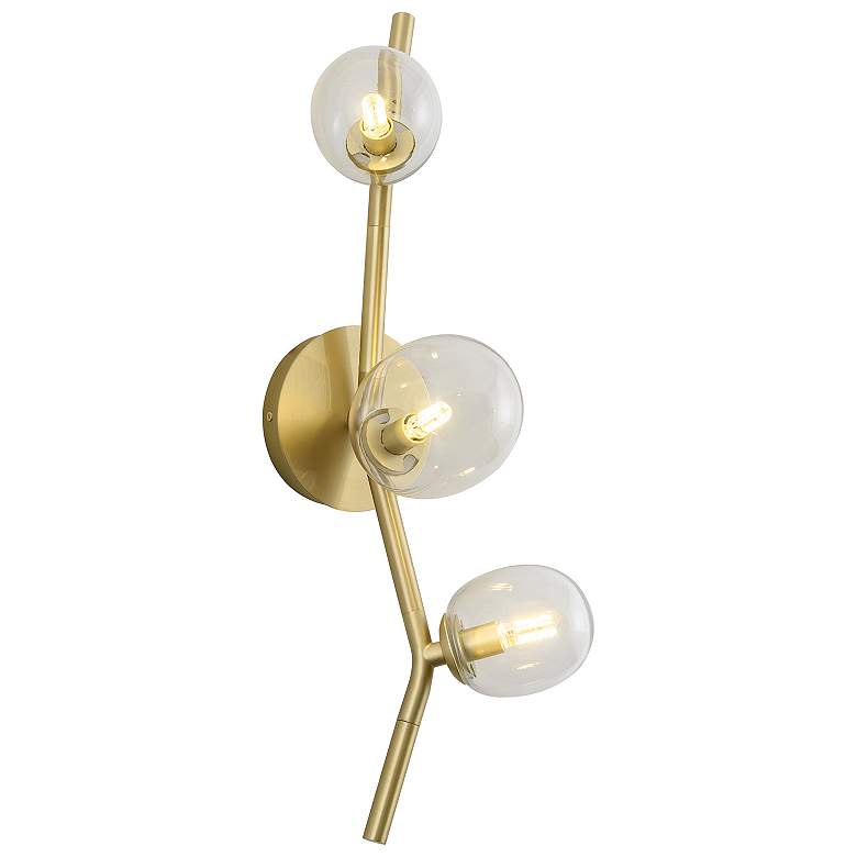 Image 1 Avenue Lighting Hampton Collection Wall Sconce Brushed Brass w/ Clear Glass