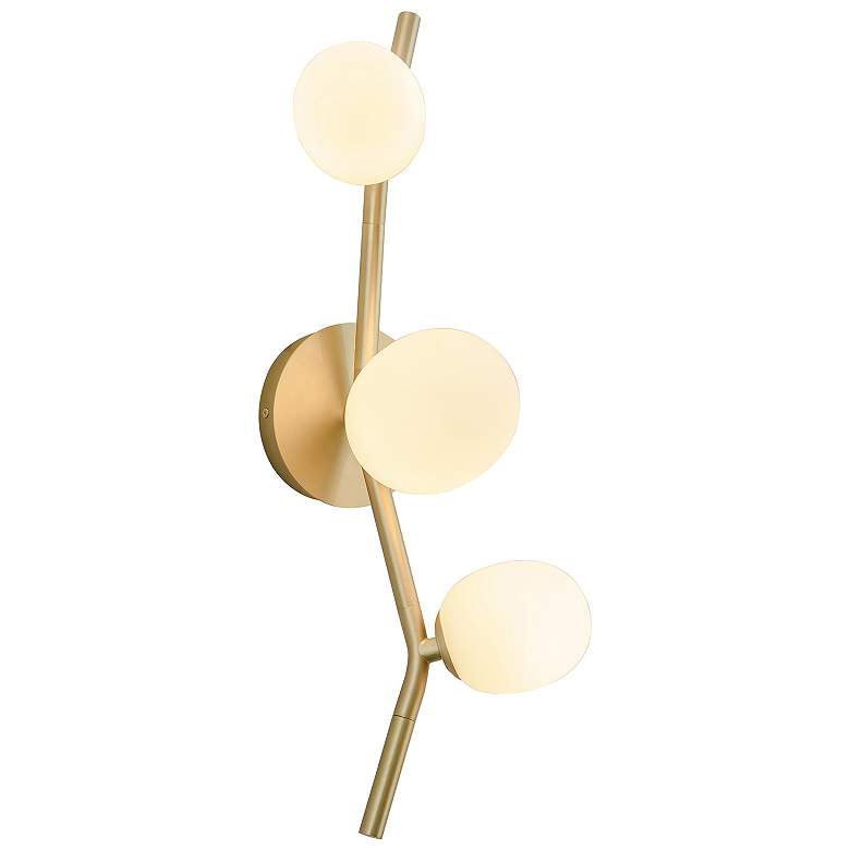 Image 1 Avenue Lighting Hampton Collection Wall Sconce Brushed Brass w/ White Glass