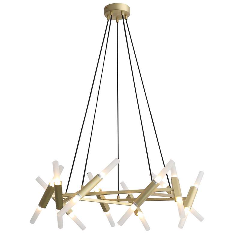 Image 1 Avenue Lighting Manhattan Ave. Collection Hanging Chandelier Brushed Brass