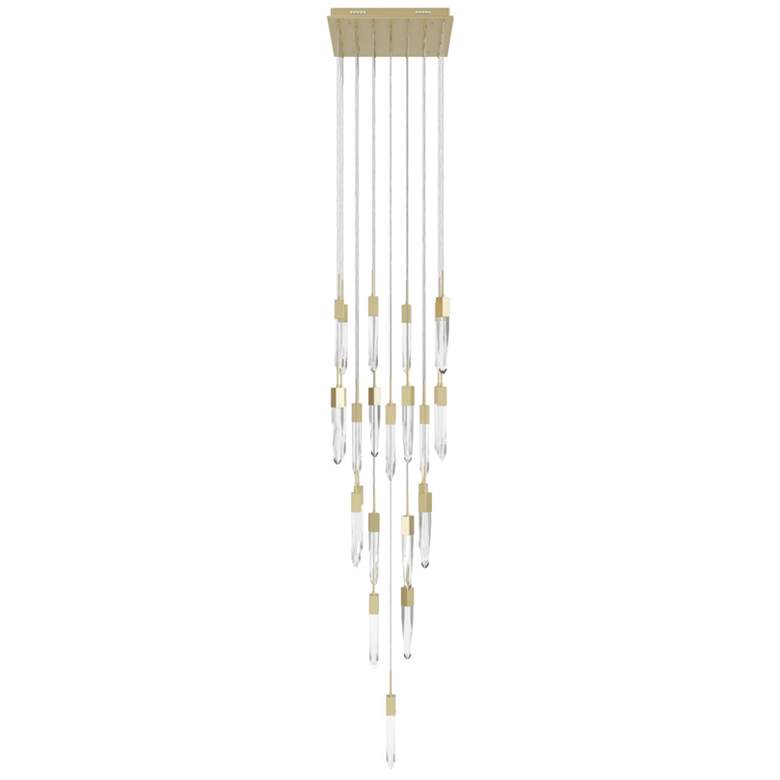 Image 1 Avenue Lighting Original Aspen Clear 25 Light Pendant 171" Brushed Bra