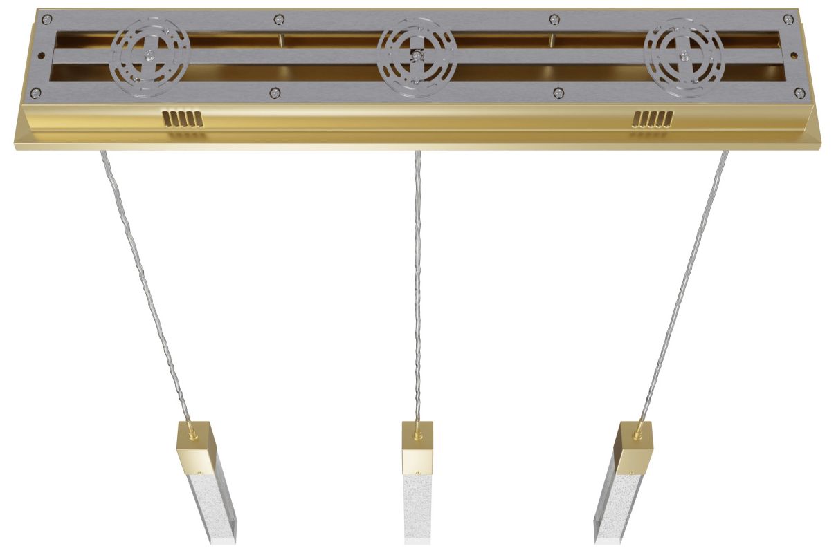 Image 3 Avenue Lighting Original Glacier 3 Light Pendant 130" Brushed Brass more views