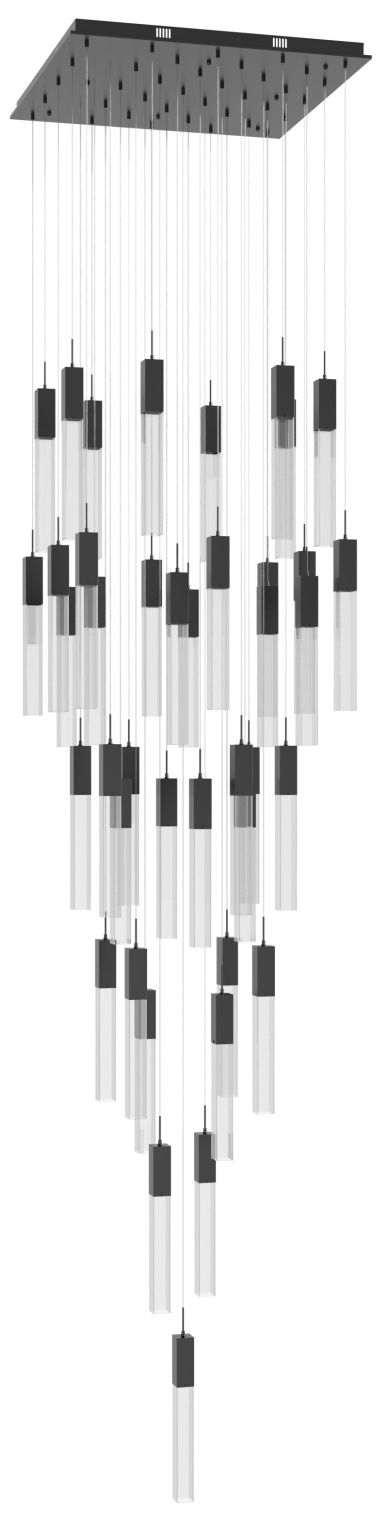 Avenue Lighting Original Glacier Clear 41 Light Pendant  174" Dark Bro
