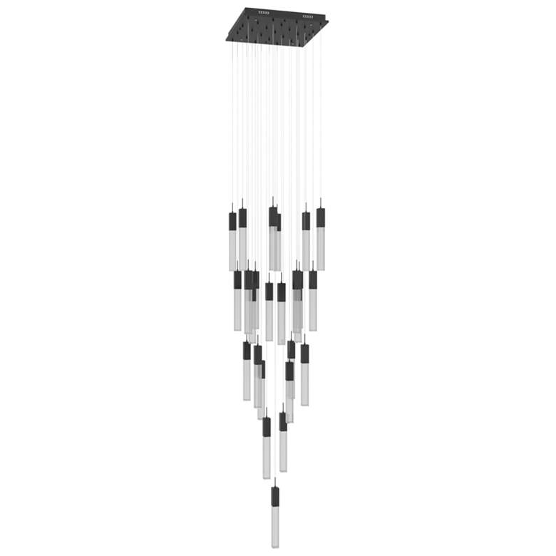 Image 1 Avenue Lighting Original Glacier Snow 25 Light Pendant 174" Black