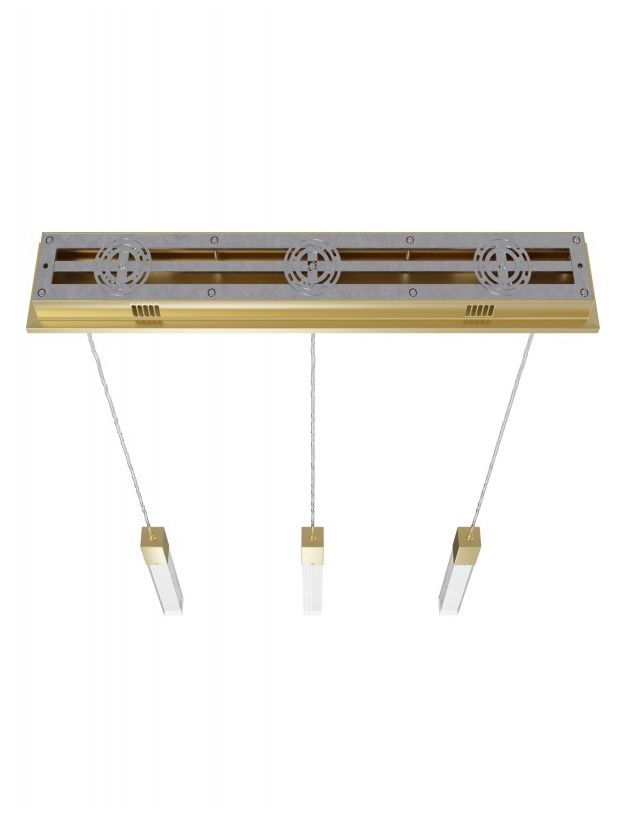 Image 3 Avenue Lighting Original Glacier Snow 3 Light Pendant 130" Brushed Brass more views