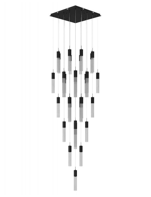 Image 2 Avenue Lighting Original Glacier Snow 41 Light Pendant 174" Black more views