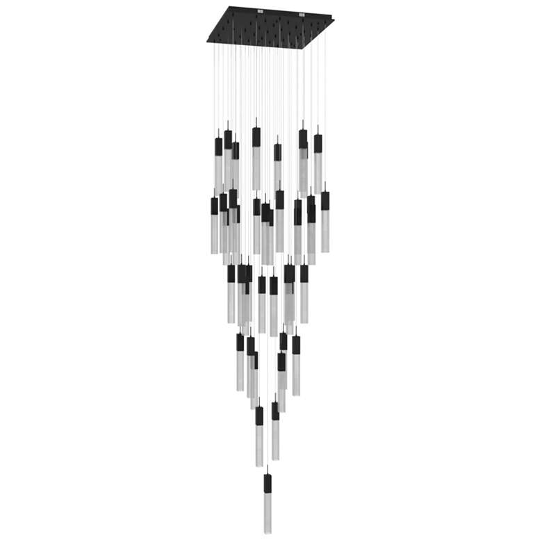 Image 1 Avenue Lighting Original Glacier Snow 41 Light Pendant 174" Black