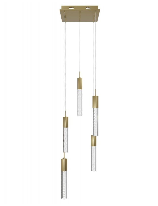 Image 2 Avenue Lighting Original Glacier Snow 5 Light Pendant 144" Brushed Brass more views