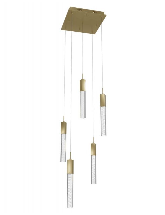 Image 3 Avenue Lighting Original Glacier Snow 5 Light Pendant 144" Brushed Brass more views