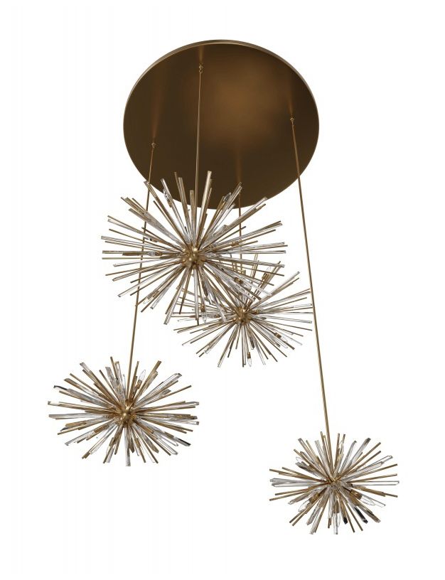 Image 2 Avenue Lighting Palisades Ave. Hanging Cluster Chandelier 219" Aged Brass more views