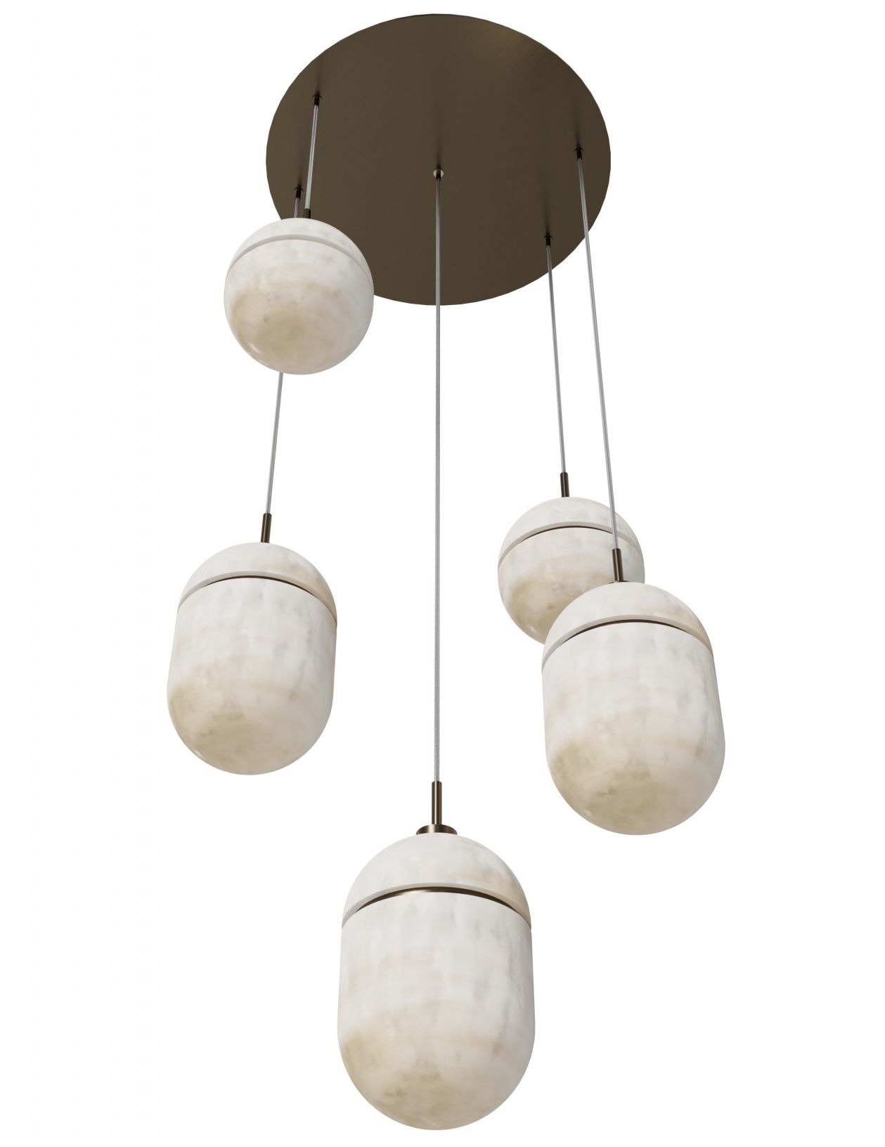 Image 3 Avenue Lighting Sedona 5-Light 16"W Alabaster Pendant in Aged Brass more views
