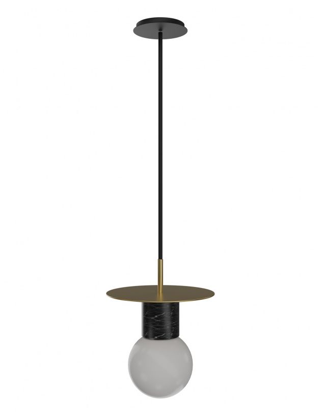 Image 4 Avenue Lighting The Newport Collection 1 Pendant  8" Brushed Brass/Black more views