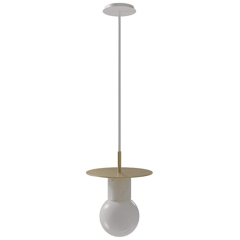 Image 1 Avenue Lighting The Newport Collection 8" Brushed Brass/White