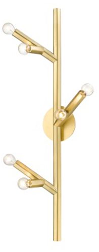 Image 2 Avenue Lighting The Oaks Collection 6 Light Wall Sconce 36" Brushed Brass more views