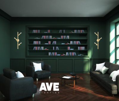 Image 4 Avenue Lighting The Oaks Collection 6 Light Wall Sconce 36" Brushed Brass more views