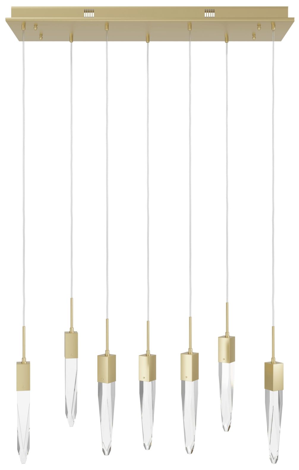 Avenue Lighting The Original Aspen Clear 7 Light Pendant 130" Brushed Brass