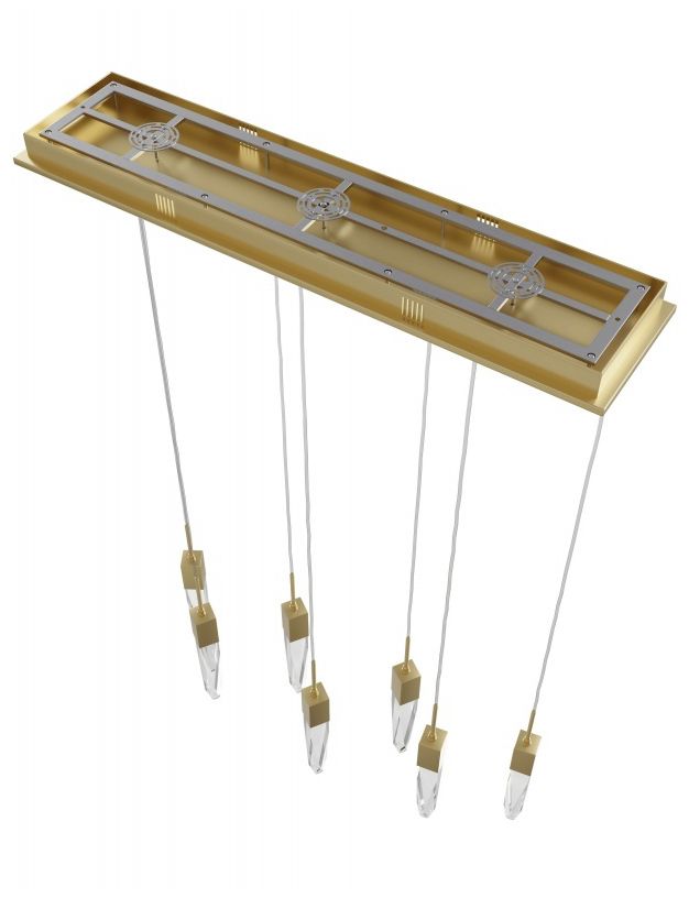 Image 3 Avenue Lighting The Original Aspen Clear 7 Light Pendant 130" Brushed Brass more views