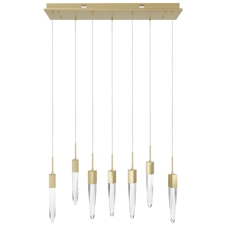 Image 1 Avenue Lighting The Original Aspen Clear 7 Light Pendant 130" Brushed