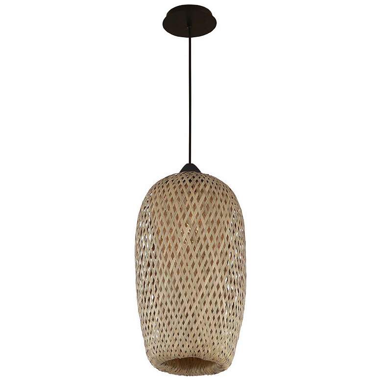 Image 1 Avenue Lighting Tulum 5" Wide Modern Bamboo Wicker Pendant