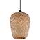 Avenue Lighting Tulum 7" Wide Black and Bamboo Wicker Mini Pendant