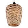 2_Avenue Lighting Tulum 7" Wide Black and Bamboo Wicker Mini Pendant more views