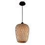 3_Avenue Lighting Tulum 7" Wide Black and Bamboo Wicker Mini Pendant more views
