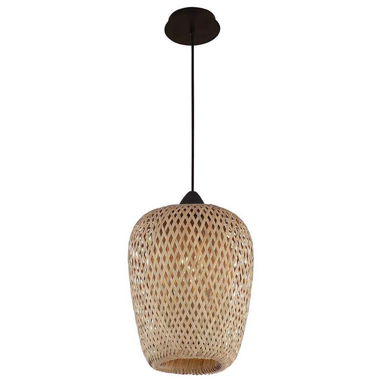 Image 1 Avenue Lighting Tulum Collection Pendant Bamboo Wicker And Black