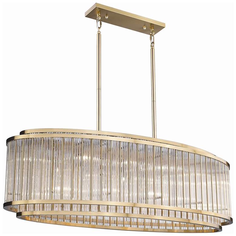 Image 1 Avenue Lighting Waldorf Collection Oval Chandelier Antique Brass