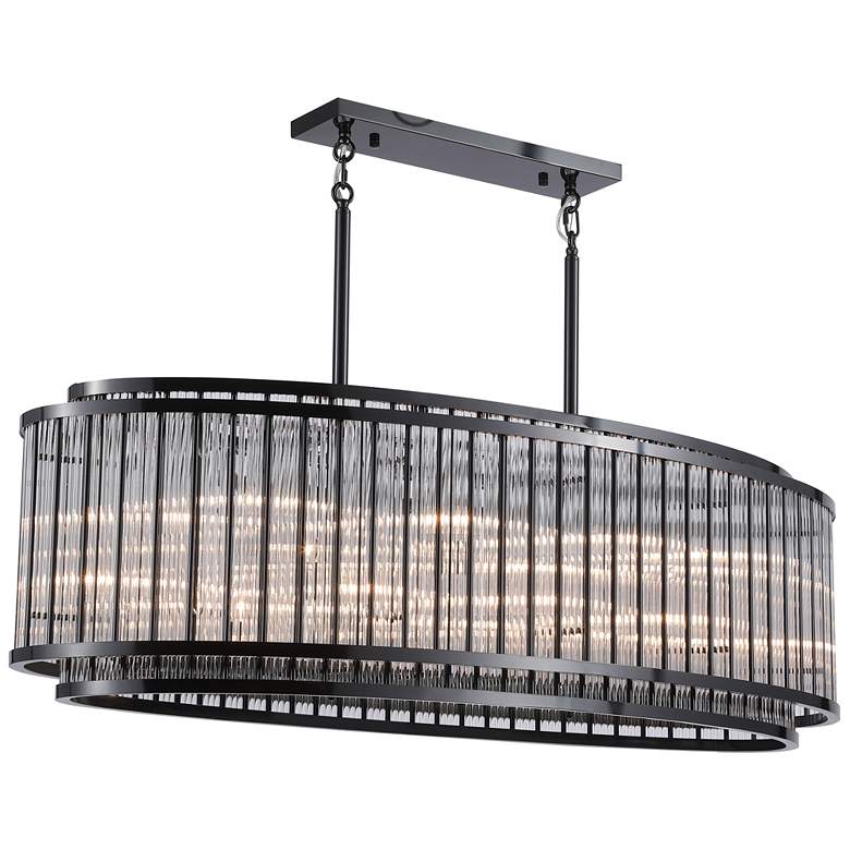 Image 1 Avenue Lighting Waldorf Collection Oval Chandelier Polished Gunmetal